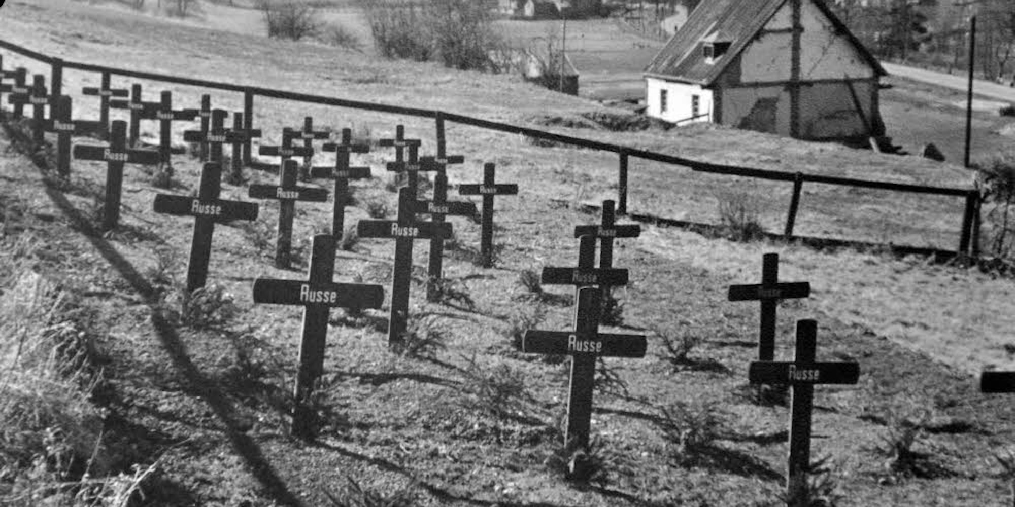 Das Titelbild zeigt ein Massengrab sowjetischer Kriegsgefangener am Judenfriedhof in Blumental am 11. Juni 1949.
