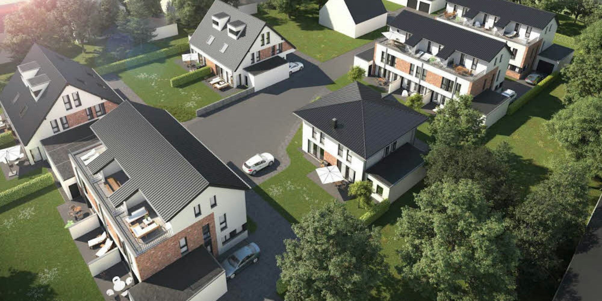 Ein kleines, aber feines Neubaugebiet soll in Bedburg-Kaster entstehen.Doppelhaushälften und Reihenhäuser sowie ein freistehendes Haus sollen Paaren und jungen Familien Wohnraum bieten.