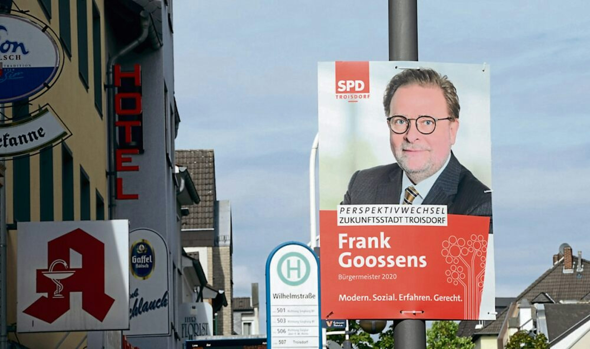 In Troisdorf kritisierte die Stadt die Zahl der SPD-Plakate.