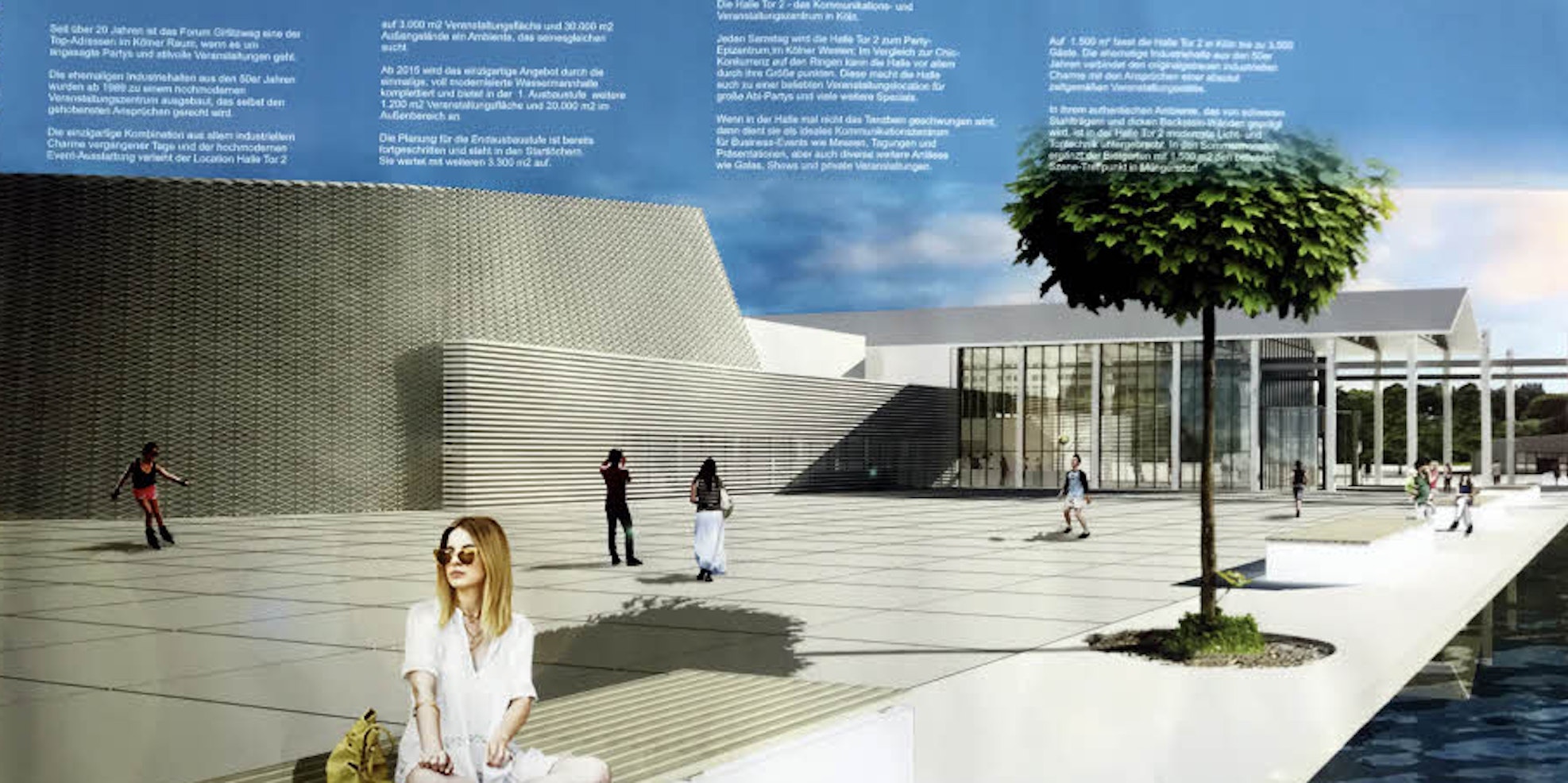 Mit einer futuristisch wirkenden Außenhülle präsentiert sich die künftige Veranstaltungshalle (l.), die schon in zwei Jahren fertig sein soll.