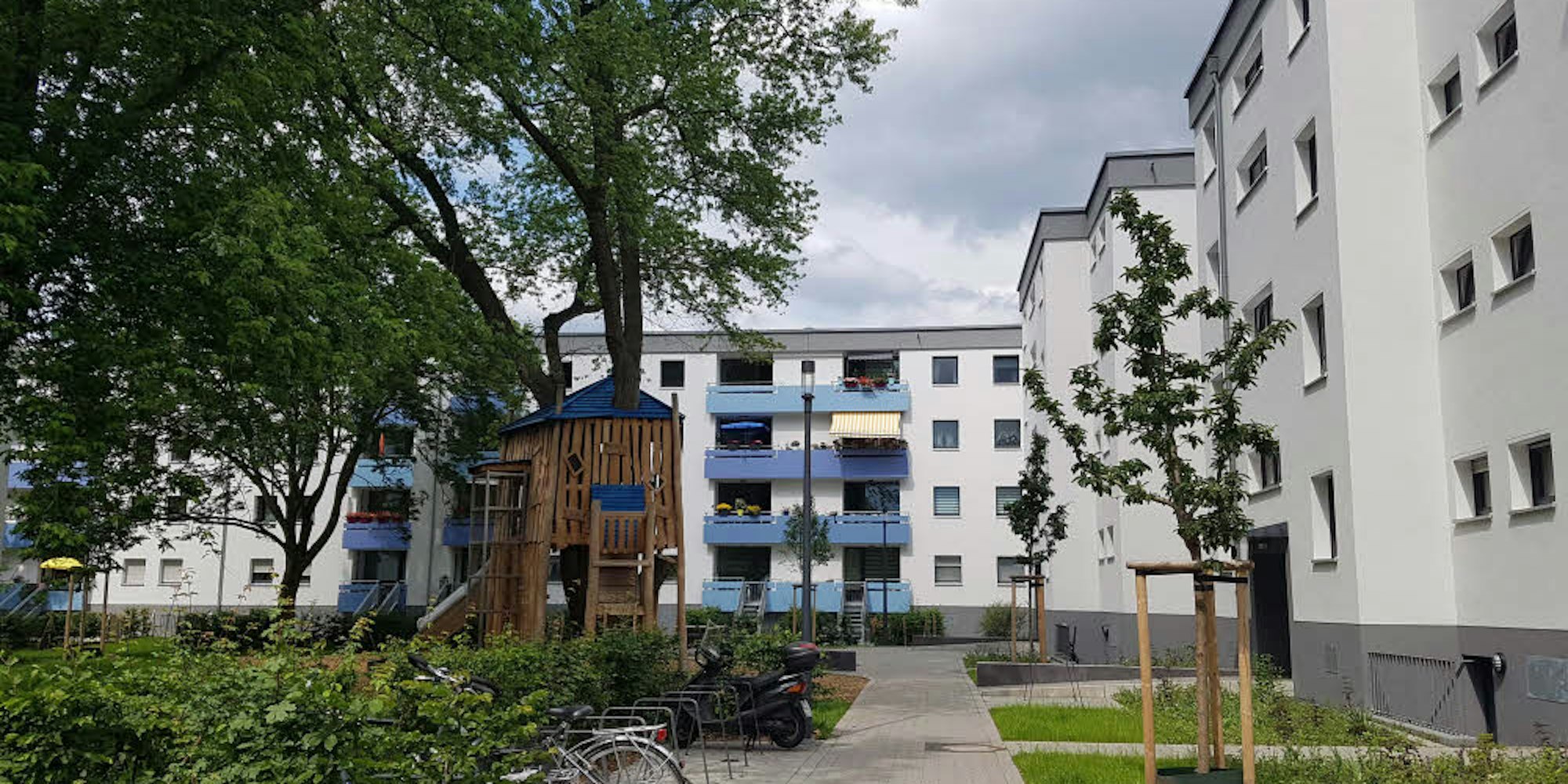 In der Kannebäckersiedlung in Humboldt/Gremberg sind 92 neue Wohnungen entstanden, bis 2023 wird weiter gebaut.