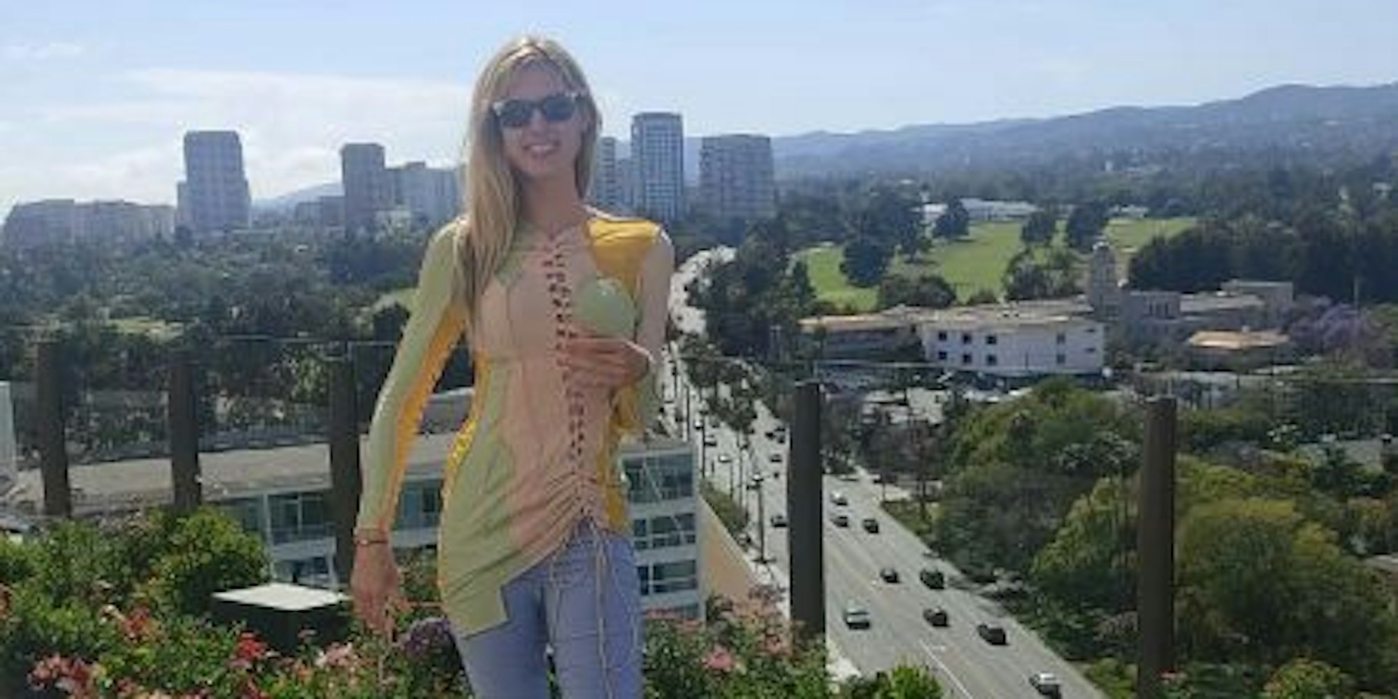 Die Schauspielerin auf dem Dach des Hotels Waldorf Astoria in Beverly Hills.