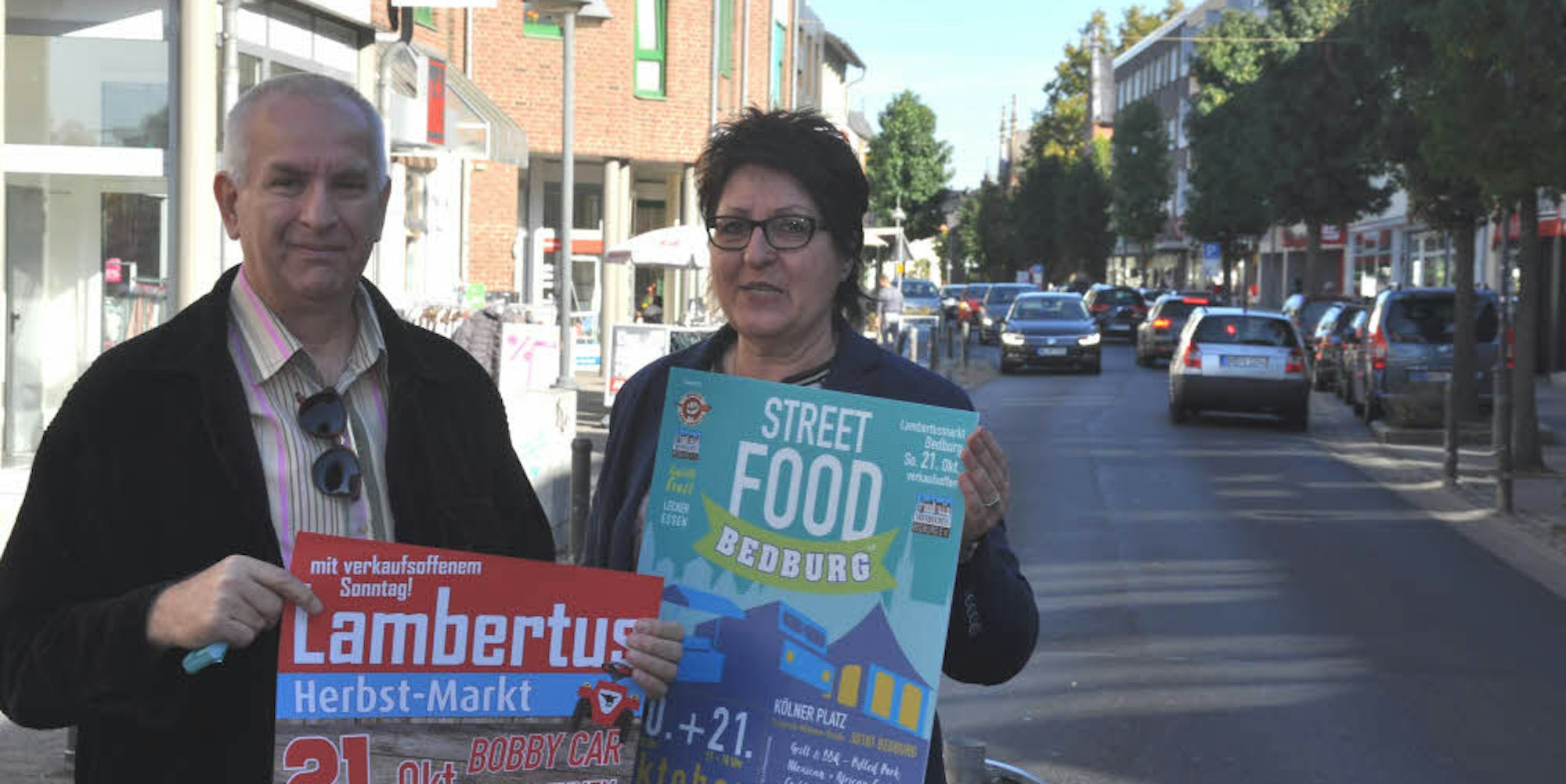 Der Lambertusmarkt, den Reinhold Deutzmann und Anna Ohlig-Heydmann vom Werbekreisvorstand vorstellen, wird in diesem Jahr von einem zweitägigen Street-Food-Angebot flankiert.
