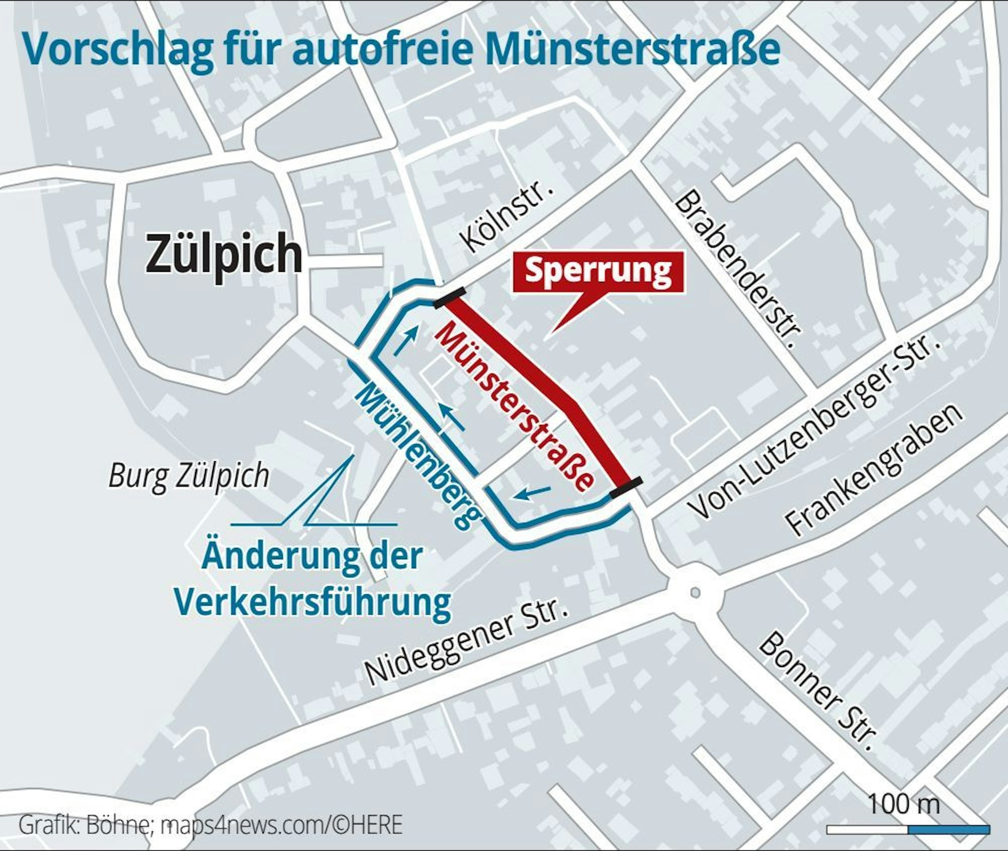 Vorschlag für autofreie Münsterstraße