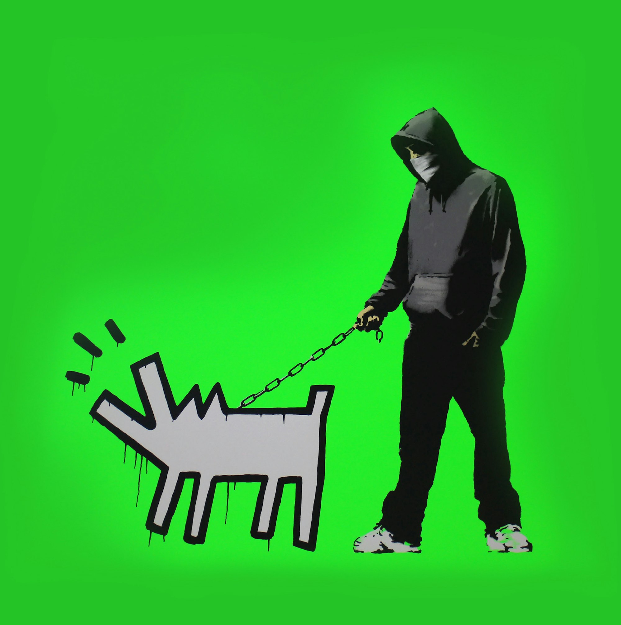 Banksy_Choose Your Weapon Fluoro Green_RZ