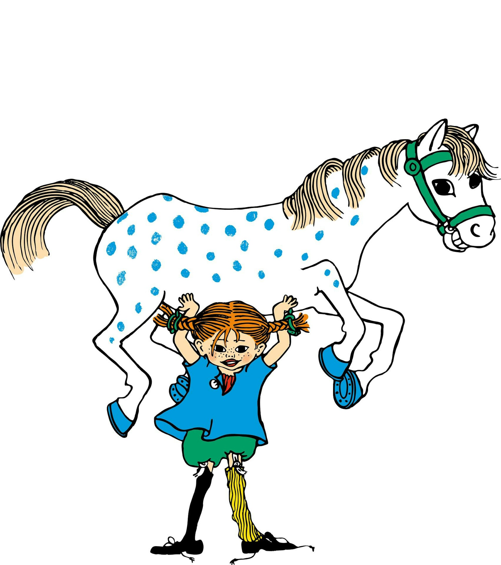 Pippi Langstrumpf stemmt das Pferd ©The Astrid Lindgren Company_ Ingrid Vang Nym