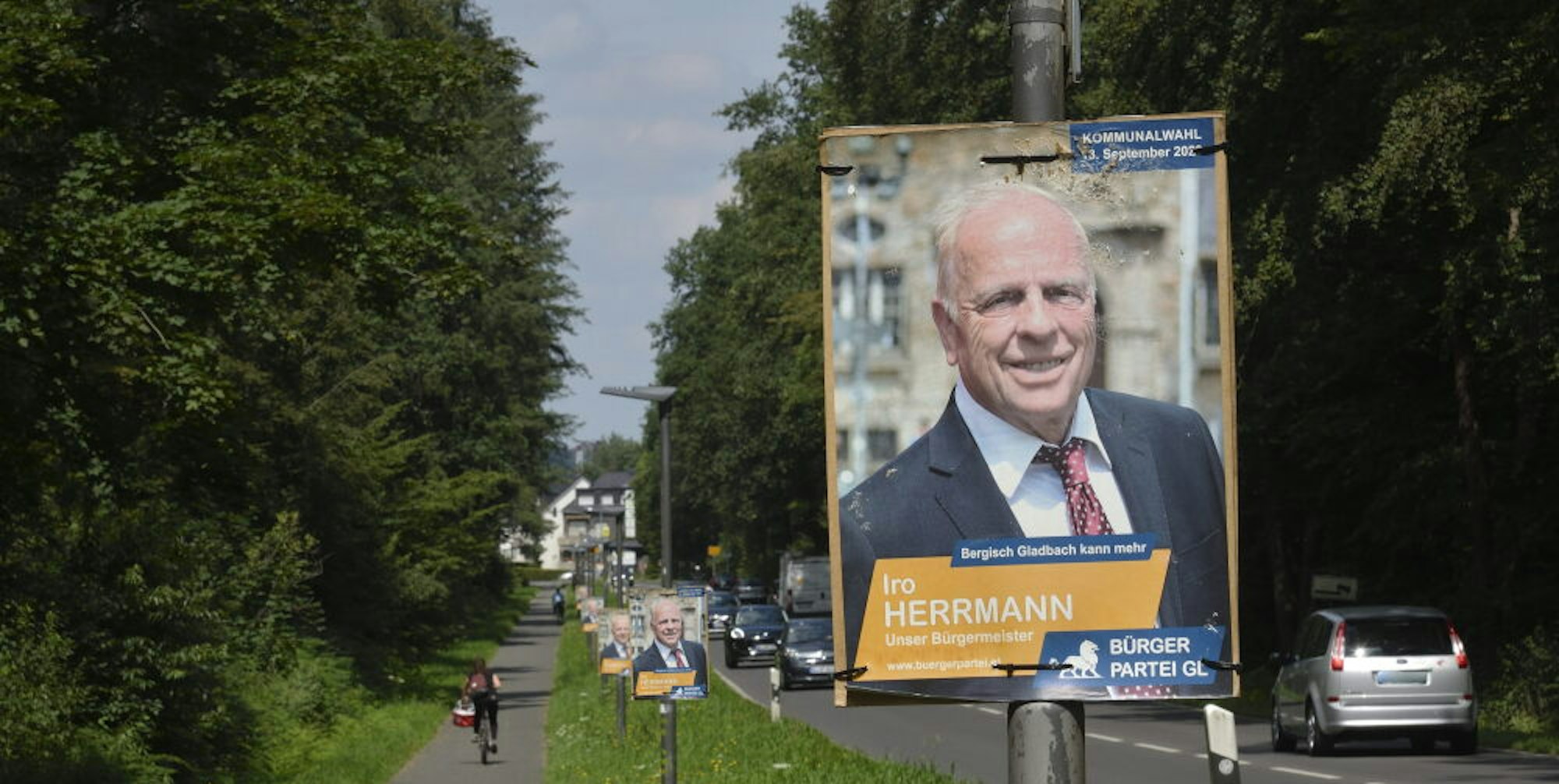 Mit diesem Plakat machte Iro Herrmann bei der Kommunalwahl 2020 auf seine Bürgermeisterkandidatur aufmerksam.
