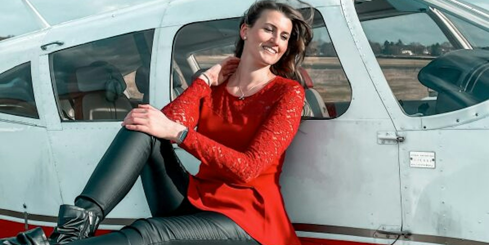 Leidenschaftliche Pilotin: Die Kommernerin Linda Kotzur hat heimlich ihren Pilotenschein gemacht.