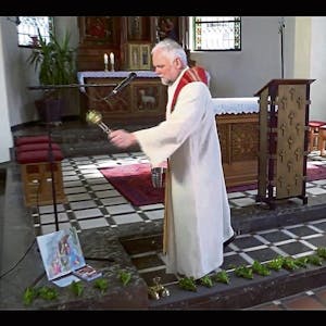 Am Palmsonntag hat Pfarrer Christoph Hittmeyer in der Kirche Zweige gesegnet.