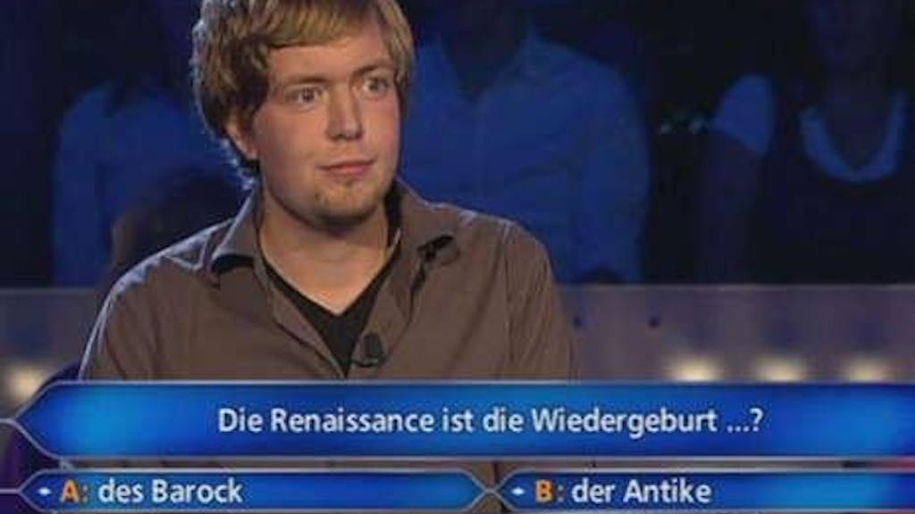 Bastian Bielendorfer 2010 bei „Wer wird Millionär?“