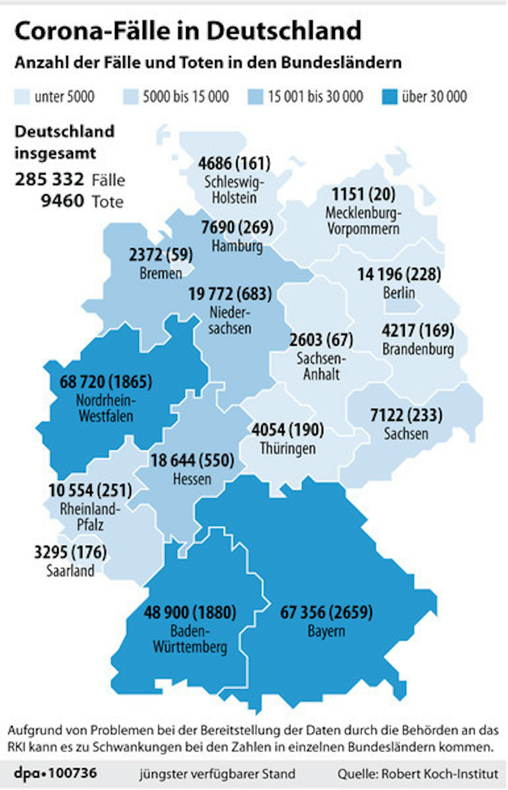 Corona-Fälle in Deutschland (Stand: 28.09.2020)