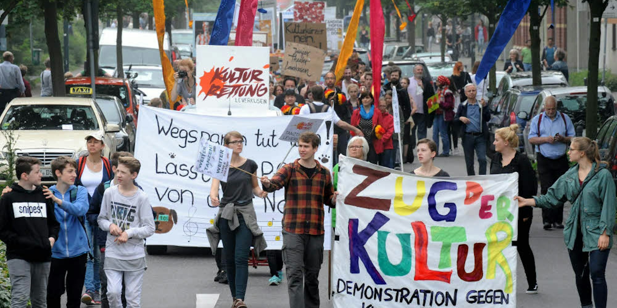 An einem Wochenende im Juni blockierten die Kulturdemonstranten die Dönhoffstraße und die Fußgängerzone.