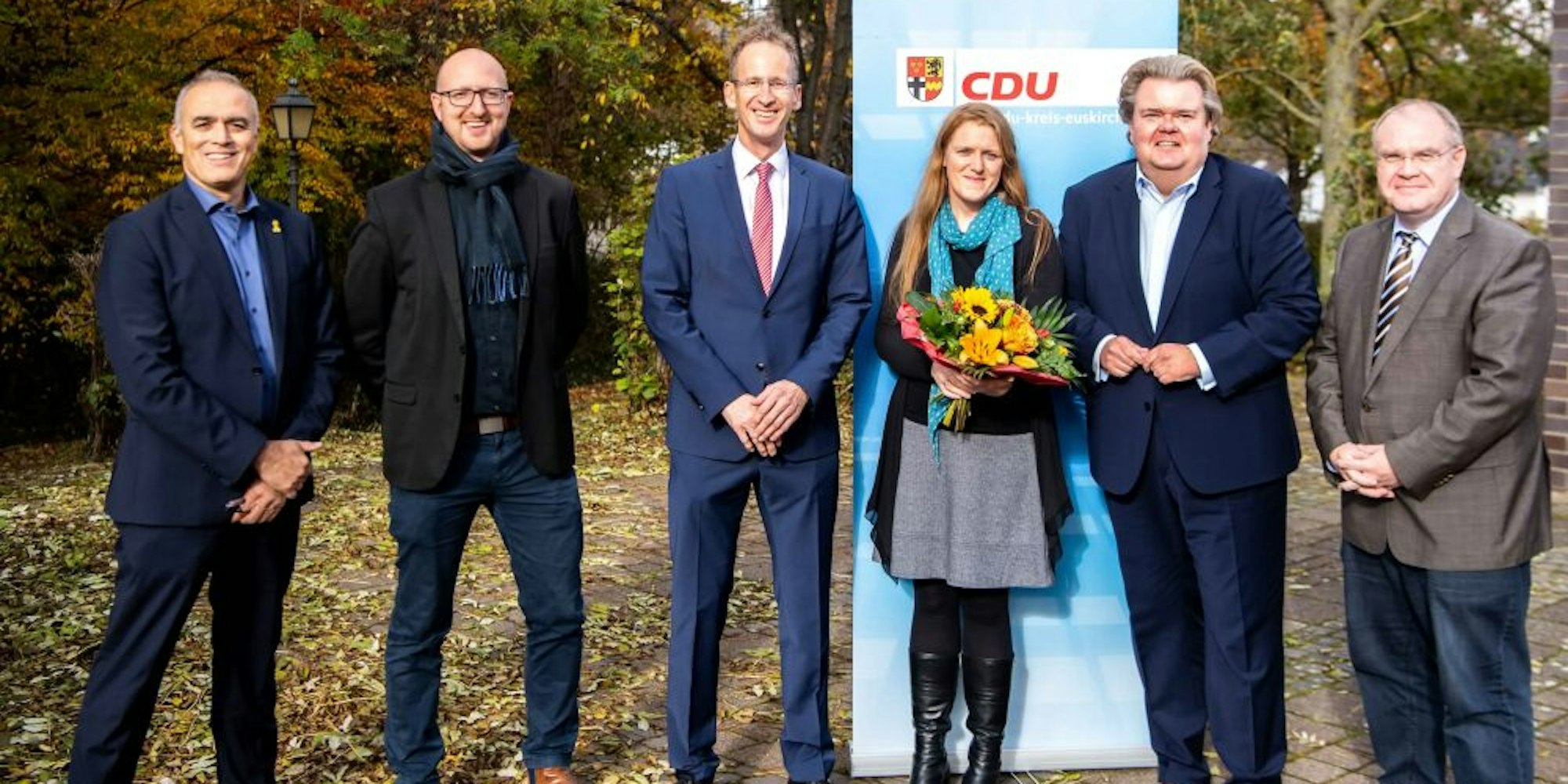 Der neue Vorstand der Kreis-CDU: Jürgen Görlich (Mitgliederbeauftragter), Ingo Pfennings, Detlef Seif (Vorsitzender), Birgit Braun-Näger, Klaus Voussem (alle drei stellvertretende Vorsitzende) und Kassierer Frank Diefenbach (v.l.n.r.).
