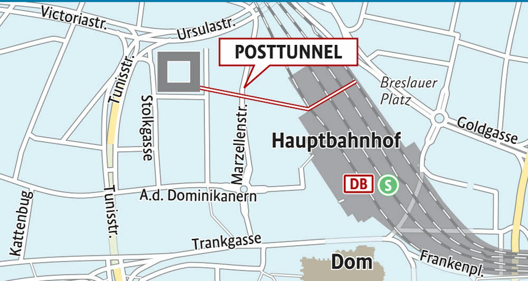 Die Karte zeigt die Lage des Tunnels.