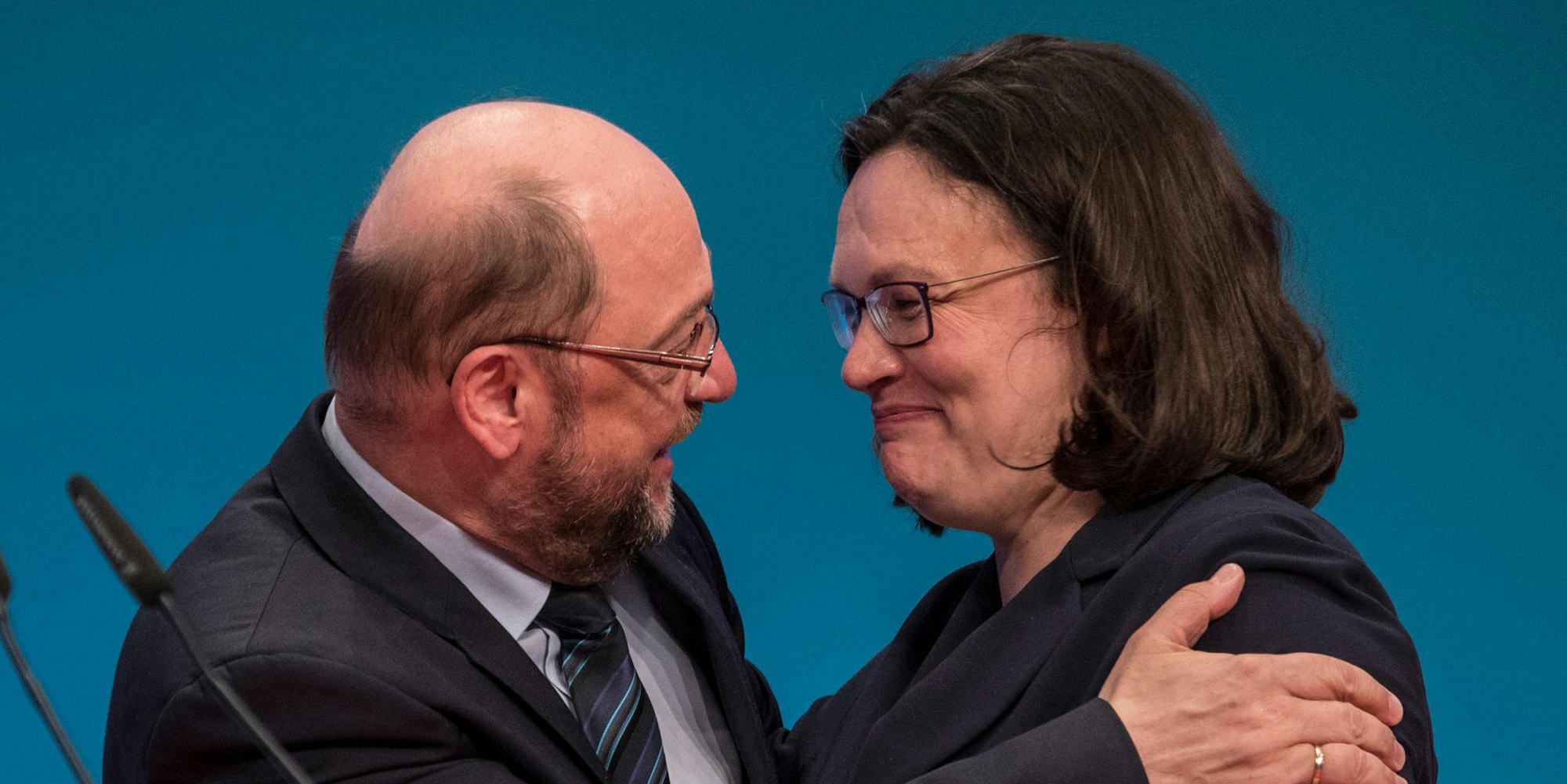 Schulz Nahles SPD-Parteitag Wiesbaden