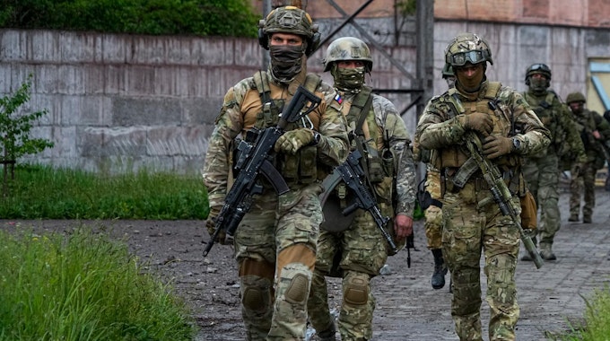 Russische Soldaten in Mariupol.