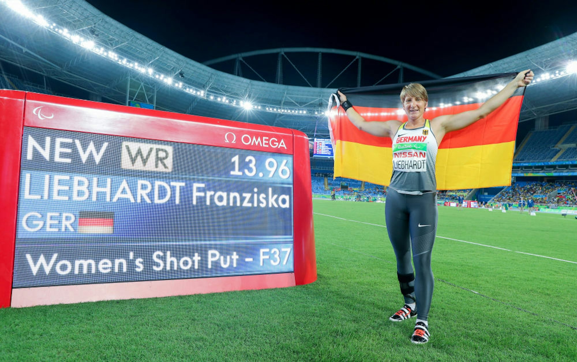 Weltrekord bei den Paralympics in Rio de Janeiro: Franziska Liebhardt am 13. September 2016 im Olympiastadion