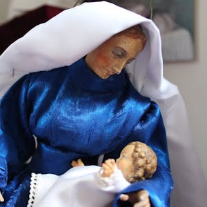 Aus den Trümmern der Schlosskirche wurde Maria mit dem Jesuskind geborgen.
