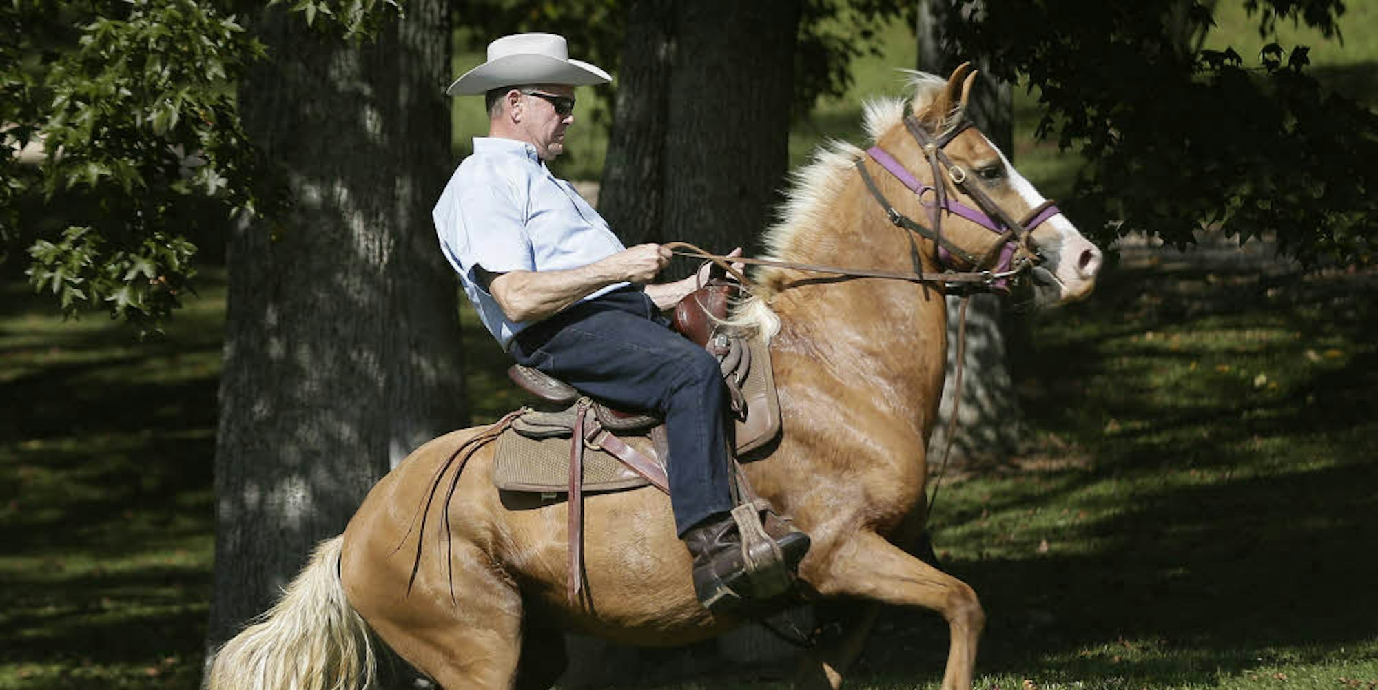 Mit dem Pferd zur Stimmabgabe: Moore will die Werte Alabamas nach Washington bringen.