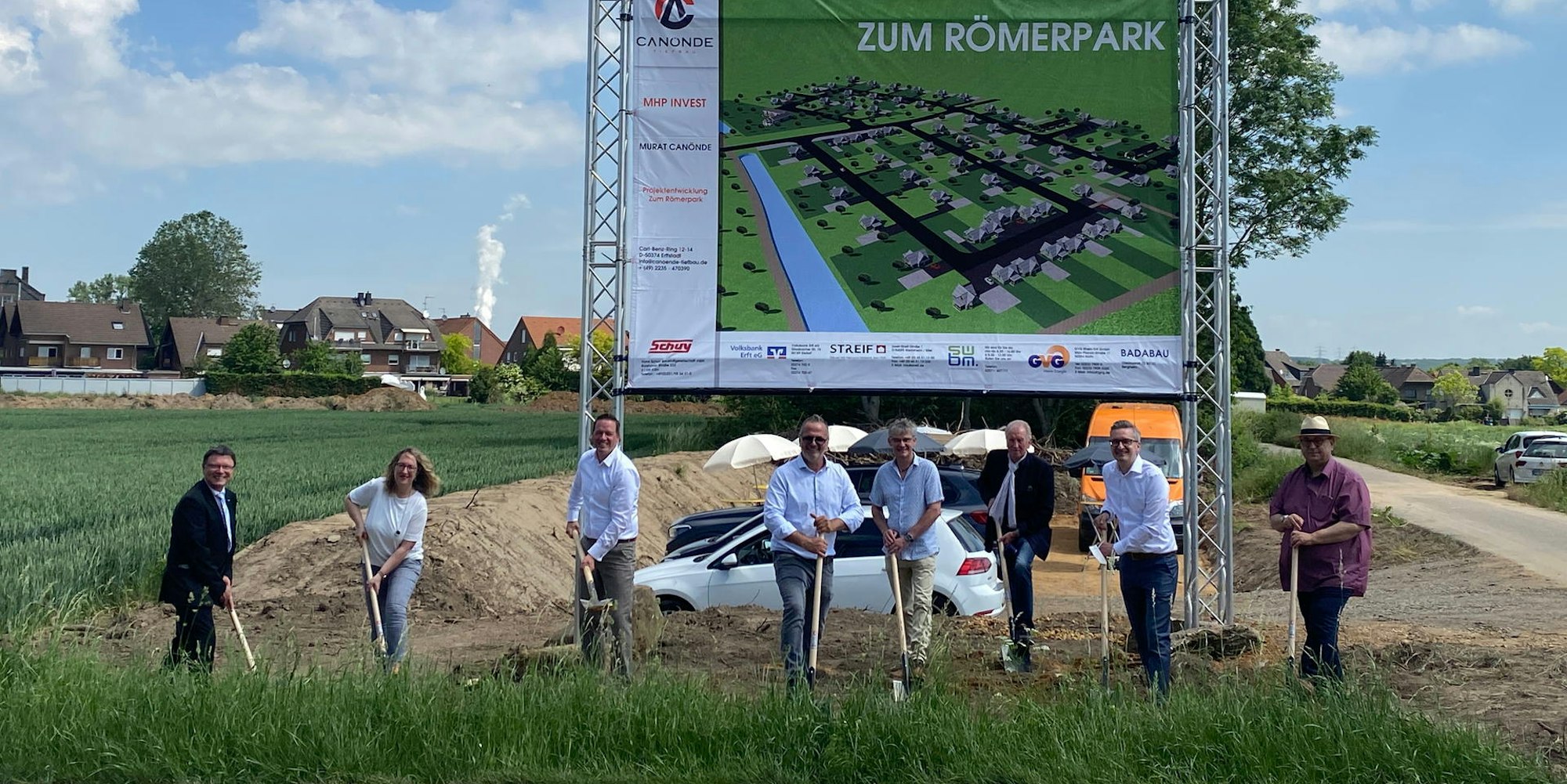 Im Baugebiet „Zum Römerpark“ wurde der erste Spatenstich gesetzt.
