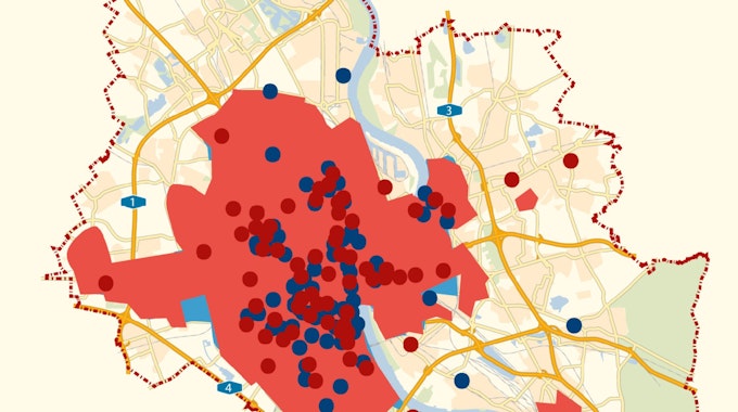 Wir zeigen auf einer Karte, wo Sie in Köln welchen Car-Sharing-Anbieter nutzen können.