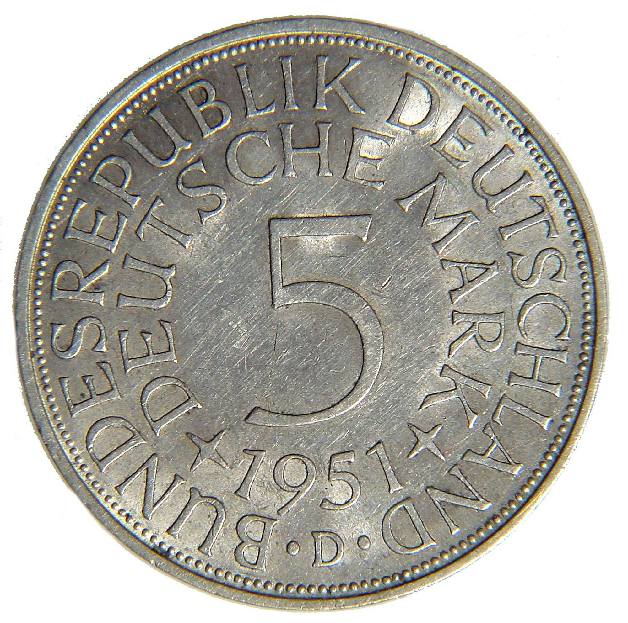 5 Mark vorne  1951