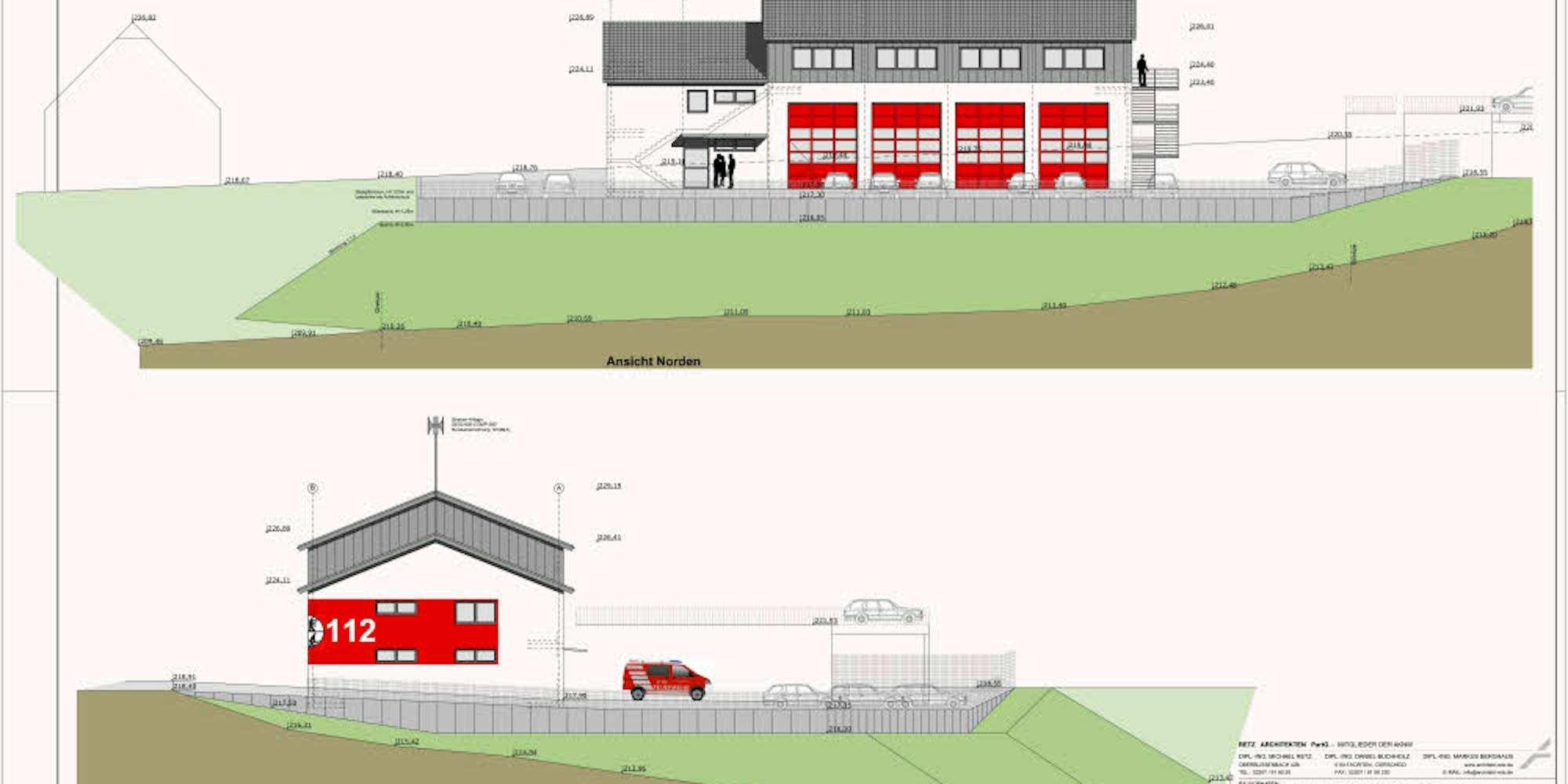 Für das Feuerwehrgerätehaus in Biesfeld sind aktuell nur noch vier Fahrzeugstellplätze geplant.