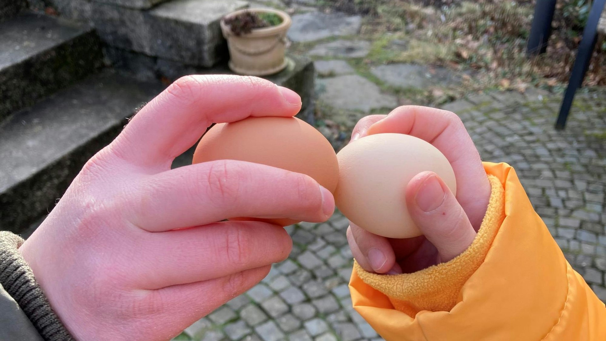 Beim Eiertitschen heißt es: Spitze auf Spitze schlagen, wer hat das stärkste Ei?