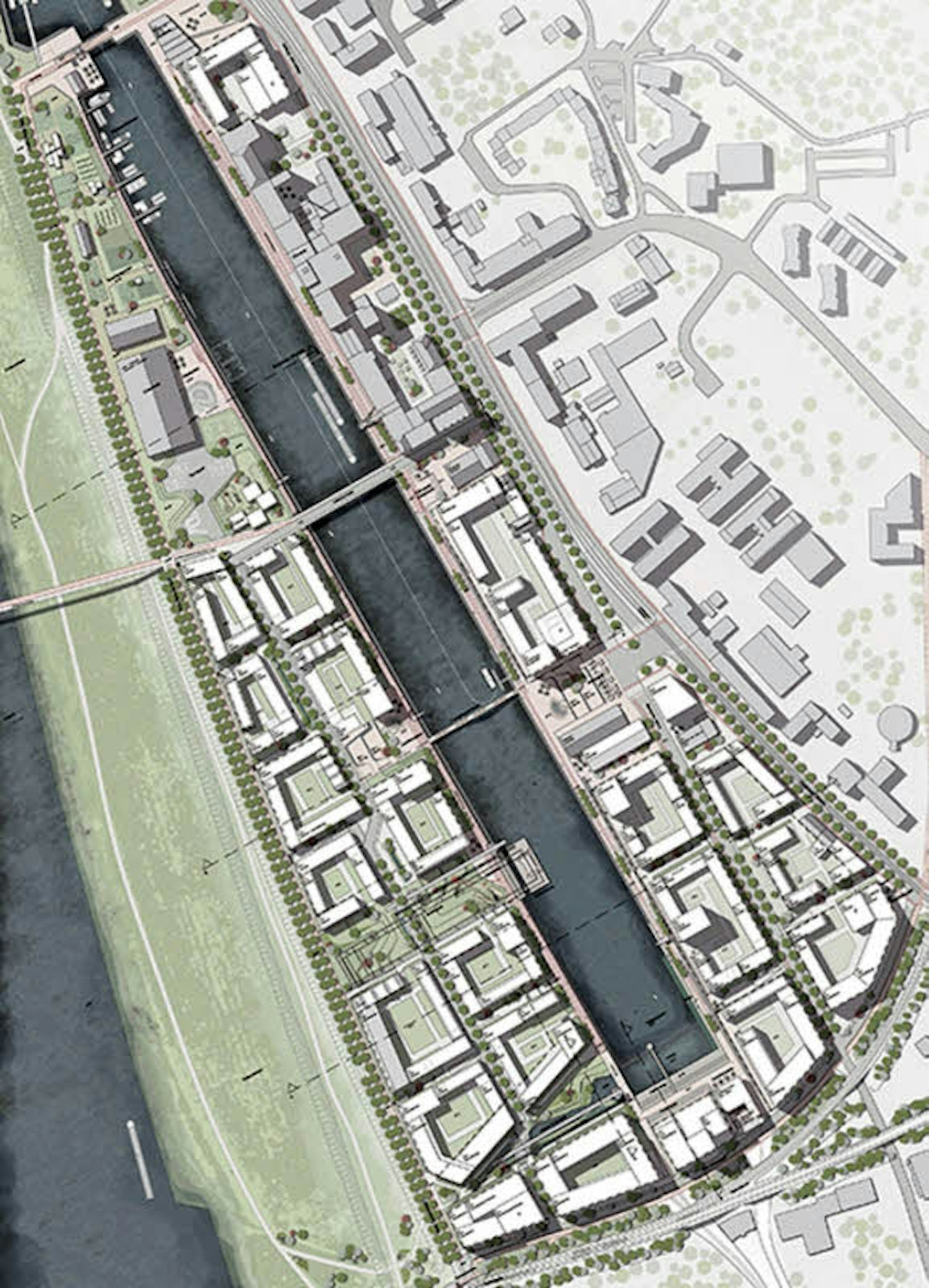Umgestaltung des Hafen-Areals (Visualisierung)