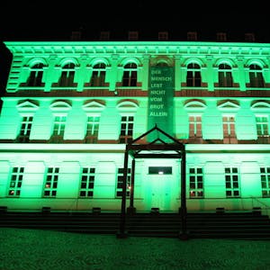 Das Siegburger Stadtmuseum war ebenfalls in grünes Licht getaucht.