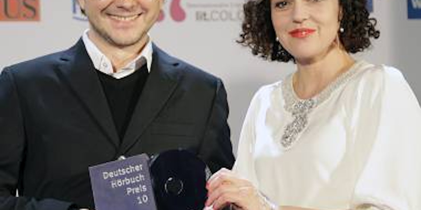 Andreas Fröhlich und Maria Schrader freuten sich über ihren Hörbuchpreis. (Bild: Schwarz)