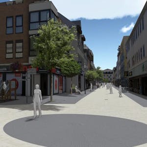 Die Stadt Euskirchen hat eine aufwendige Visualisierung der neuen Fußgängerzone erstellen lassen.