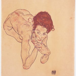 Egon Schieles „Kauernder weiblicher Akt“ (1917) aus der Sammlung des Kölner Museum Ludwig