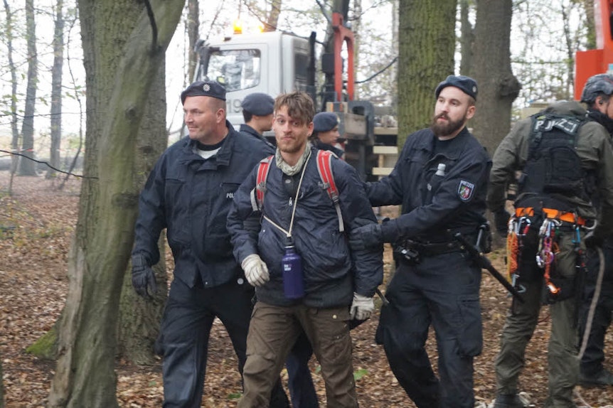 Die Polizei holte mehrere Aktivisten von den Bäumen.