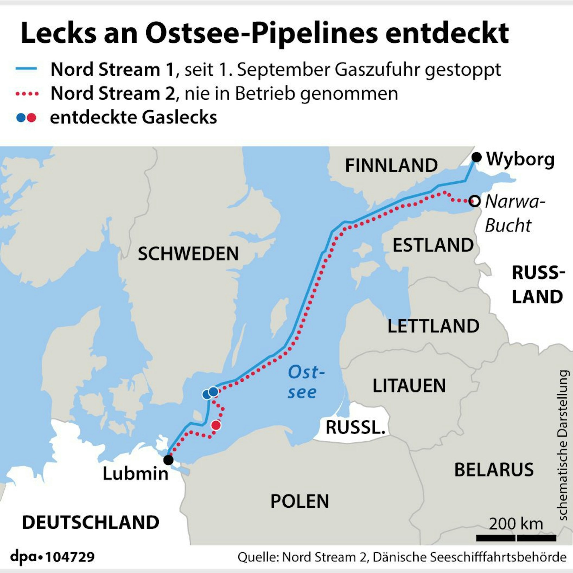 Leck Nord Stream dpa Grafik 260922