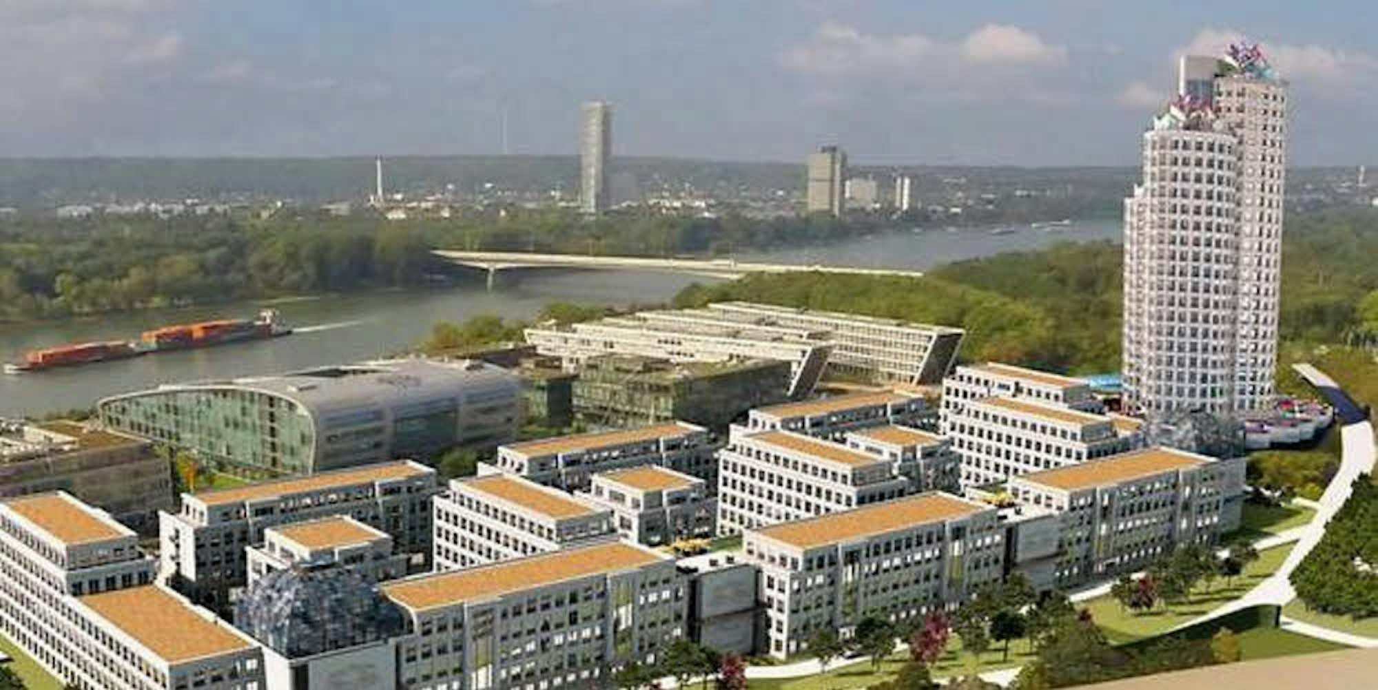Einen 100 Meter hohen Büroturm möchte der Kölner Bauunternehmer Ewald Hohr am Bonner Bogen errichten.