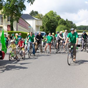An der Domäne Walberberg startete die Fahrt der Bornheimer Grünen, die dem Radverkehr in der Stadt mehr Geltung verschaffen wollen.