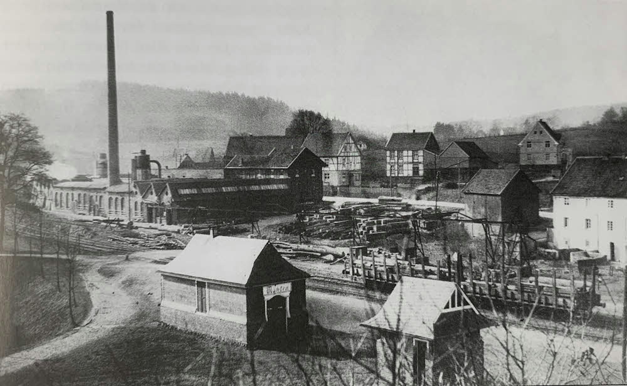 Die Holzbearbeitungsfabrik August Noss hatte eine lange Geschichte. Diese Ansicht stammt von 1935.