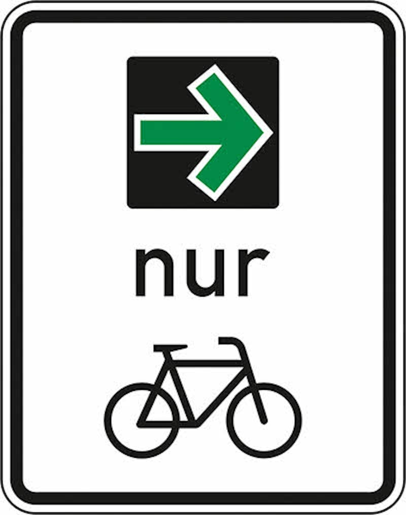 Rechtsabbiegen bei Rot erlaubt dieses Schild nur Radfahrern.