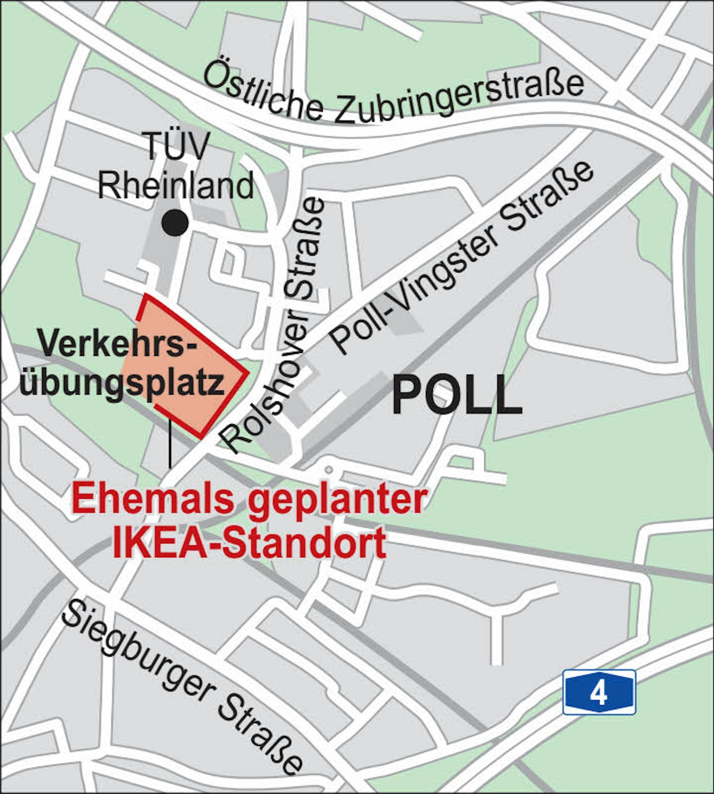 Der ehemals geplante Standort in Köln-Poll.