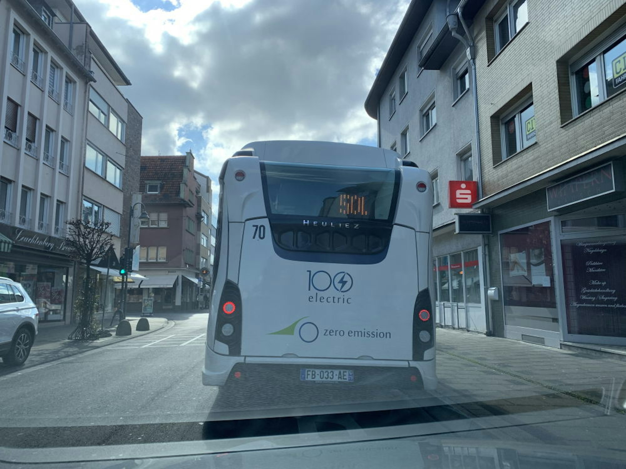 Auch auf der Kaiserstraße in Siegburg war der Elektrobus in der Testphase auf der Linie 501 eingesetzt.