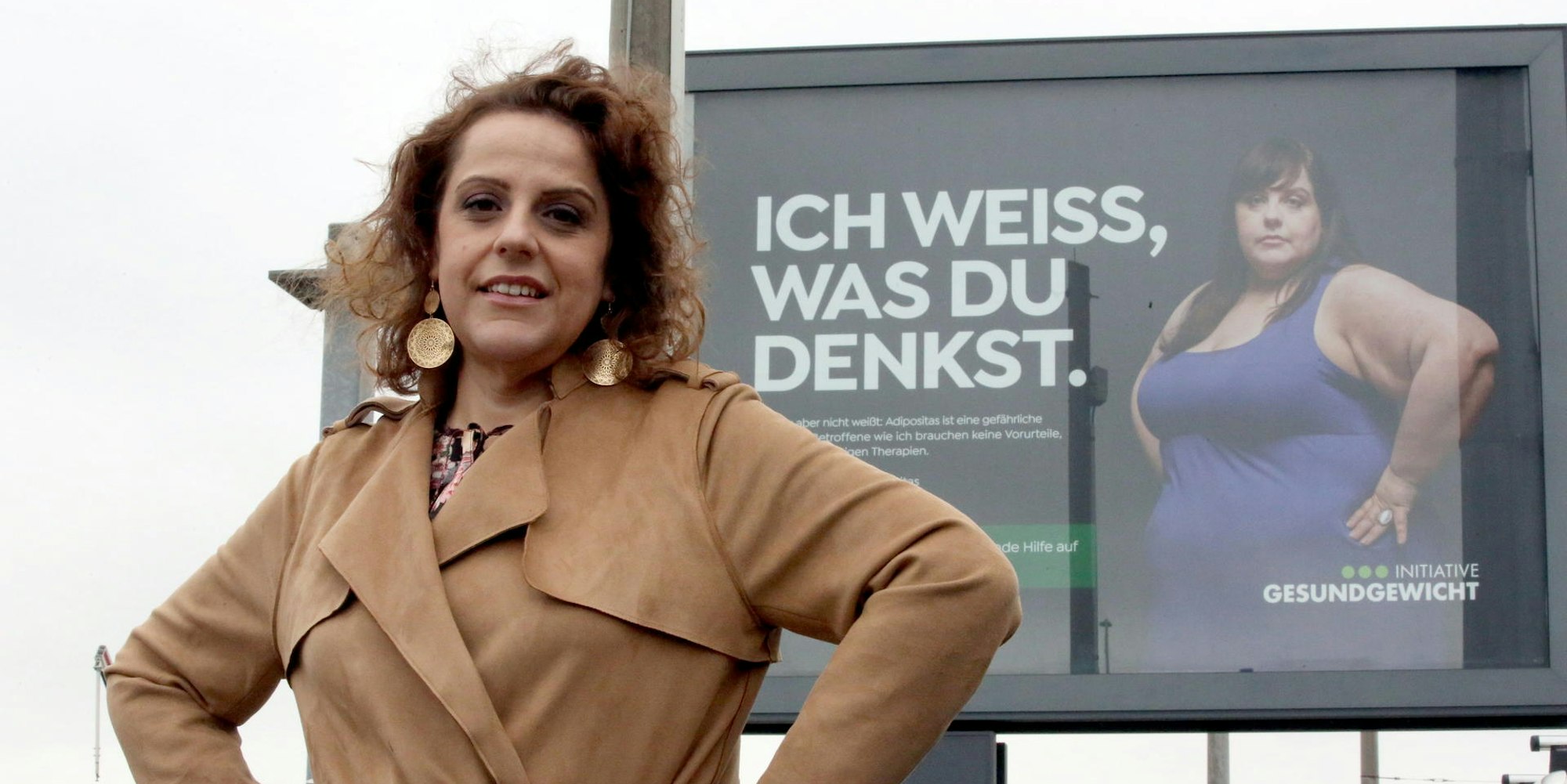 Vorher, nachher: Alexandra Piskol, die Frau auf dem Kampagnen-Plakat, ist heute gut 100 Kilo leichter.