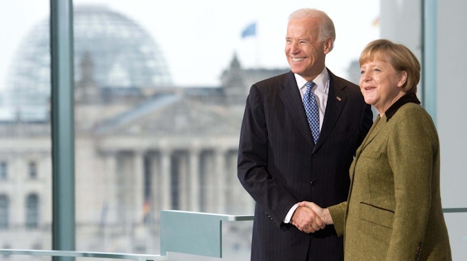 Joe Biden und Angela Merkel