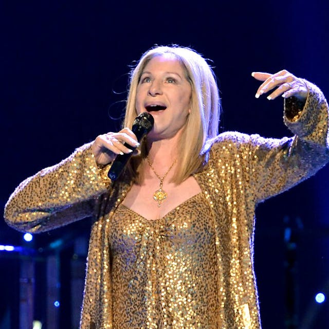 Barbra Streisand bei einem Konzert.