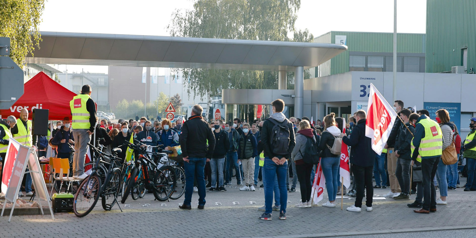 Verdi-Warnstreik bei den Stadtwerken in Kiel