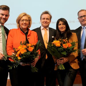 Christian Möbius (rechts) beim Kreisparteitag der CDU Köln.