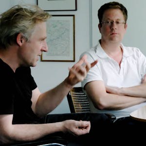 Stefan Bachmann (links) und Thomas Laue im Interview beim „Kölner Stadt-Anzeiger“.