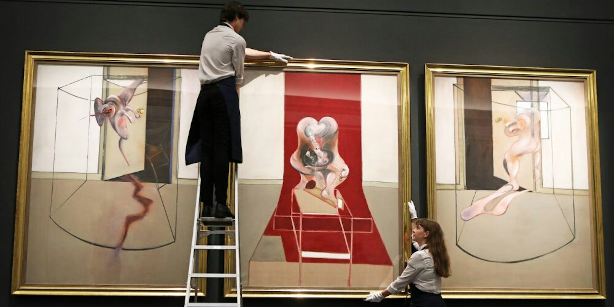 Platz 1: Francis Bacons „Triptychon inspiriert von der Orestie des Aischylos“ (1981) wurde in London für 75 Millionen Euro versteigert.