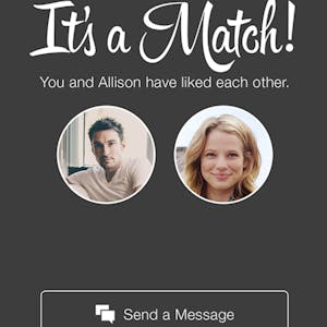 „It's a Match!“: Über diesen Text freuen sich die Nutzer der Dating-App Tinder wohl am meisten. Er bedeutet, sie haben sich gegenseitig für attraktiv befunden und können nun miteinander chatten.