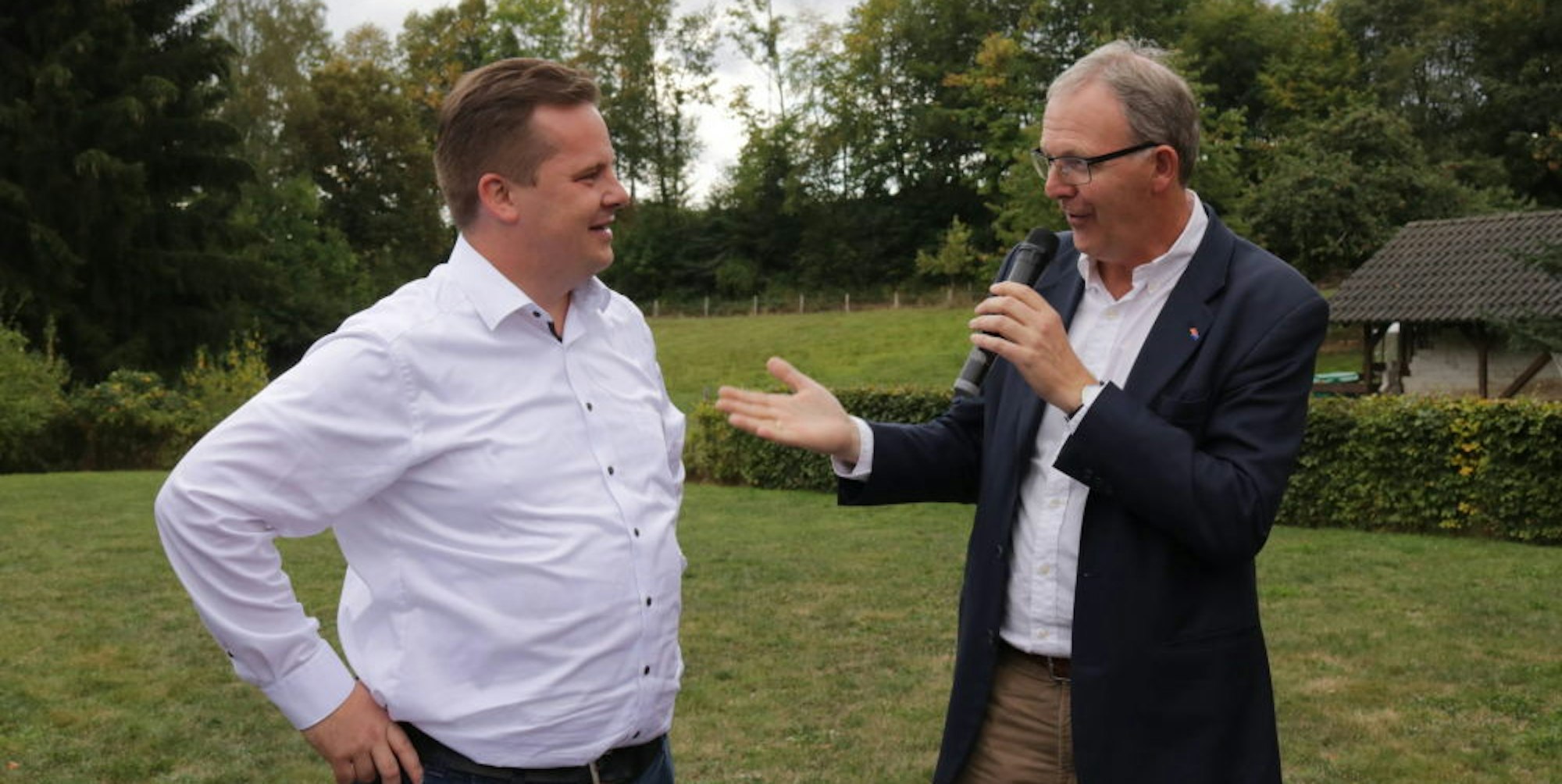 Im August 2019 traf Andreas Stolze als CDU-Parteivorsitzender den Europa-Abgeordneten Axel Voss. Da war sein Gewicht gerade erst wieder zweistellig geworden.